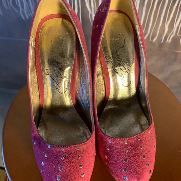 Magenta Studded Heels - Picture 3 of 5